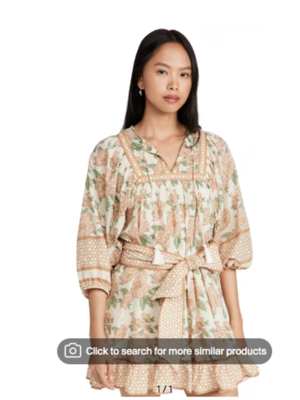 Cleobella Magdalena Belted Mini Dress in Beige XS